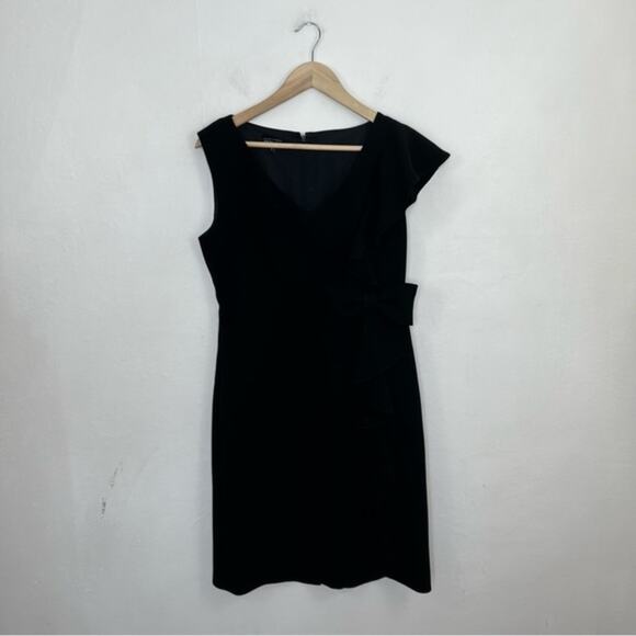 Rickie Freeman for Teri Jon Black Bow Ruffle Dress Size 10 - Picture 13 of 13